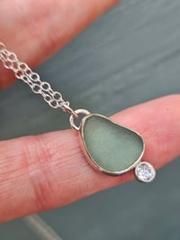 Image 3 of Ready to ship! Jewelled Cornish Seaglass Necklace  - Seafoam