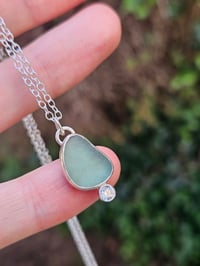 Image 2 of Ready to ship! Jewelled Cornish Seaglass Necklace  - Seafoam