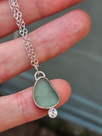 Image 5 of Ready to ship! Jewelled Cornish Seaglass Necklace  - Seafoam