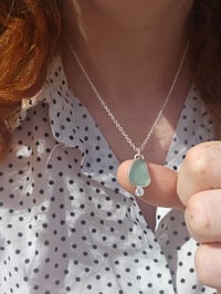 Image 7 of Ready to ship! Jewelled Cornish Seaglass Necklace  - Seafoam