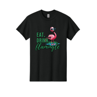 Image 2 of "Let's Flamingle" T-shirt