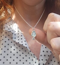 Image 7 of Ready to ship! Jewelled Cornish Seaglass Necklace  - light blue 