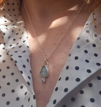 Image 10 of Ready to ship! Jewelled Cornish Seaglass Necklace  - light blue 