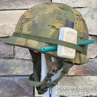 Image 3 of Vietnam M-1C Helmet & Paratrooper liner Mitchell Camo Cover. DEATH FROM ABOVE. 