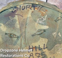 Image 11 of Vietnam M-1C Helmet & Paratrooper liner Mitchell Camo Cover. DEATH FROM ABOVE. 