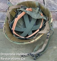 Image 13 of Vietnam M-1C Helmet & Paratrooper liner Mitchell Camo Cover. DEATH FROM ABOVE. 