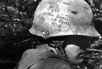 Image 23 of Vietnam M-1C Helmet & Paratrooper liner Mitchell Camo Cover. DEATH FROM ABOVE. 