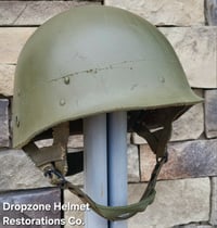 Image 15 of Vietnam M-1C Helmet & Paratrooper liner Mitchell Camo Cover. WIDOW MAKER.