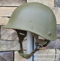 Image 17 of Vietnam M-1C Helmet & Paratrooper liner Mitchell Camo Cover. WIDOW MAKER.