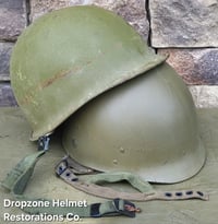 Image 14 of Vietnam M-1C Helmet & Paratrooper liner Mitchell Camo Cover. WIDOW MAKER.