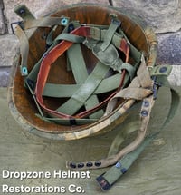 Image 16 of Vietnam M-1C Helmet & Paratrooper liner Mitchell Camo Cover. WIDOW MAKER.