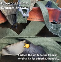 Image 20 of Vietnam M-1C Helmet & Paratrooper liner Mitchell Camo Cover. WIDOW MAKER.