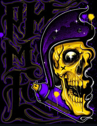 GRAFFITI SKULL - PURPLE & GOLD