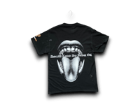 Image 2 of Custom upcycled reworked screen print Princeton black T shirt - Evil Monroe, Skull
