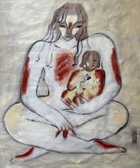 Image 2 of 'Madonna with a child' painting on canvas