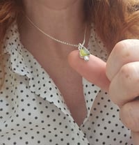 Image 9 of Ready to ship! Jewelled Seaglass Necklace  - Olive Green 