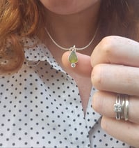 Image 1 of Ready to ship! Jewelled Seaglass Necklace  - Olive Green 