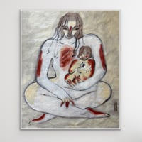 Image 1 of 'Madonna with a child' painting on canvas
