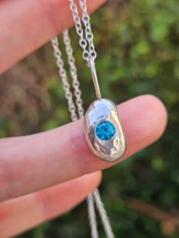 Image 2 of Ready to ship! 'Azure Shimmer' Sterling Silver Necklace 