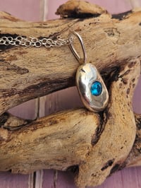 Image 6 of Ready to ship! 'Azure Shimmer' Sterling Silver Necklace 