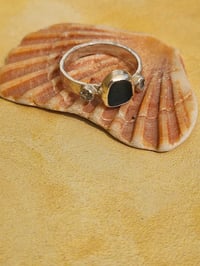 Image 12 of Ready to ship! UK ring size R and US size 9 Cornish Seaglass and sparkly Cubic Zirconia Ring
