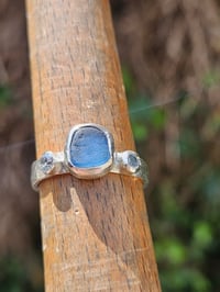 Image 18 of Ready to ship! UK ring size R and US size 9 Cornish Seaglass and sparkly Cubic Zirconia Ring