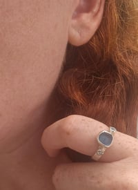 Image 2 of Ready to ship! UK ring size R and US size 9 Cornish Seaglass and sparkly Cubic Zirconia Ring