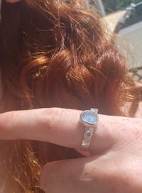Image 10 of Ready to ship! UK ring size R and US size 9 Cornish Seaglass and sparkly Cubic Zirconia Ring