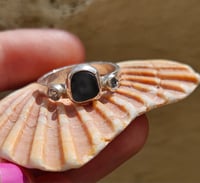 Image 6 of Ready to ship! UK ring size R and US size 9 Cornish Seaglass and sparkly Cubic Zirconia Ring