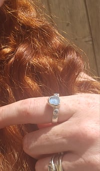 Image 5 of Ready to ship! UK ring size R and US size 9 Cornish Seaglass and sparkly Cubic Zirconia Ring
