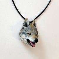 Image 2 of Happy wolf dog pendant/Colgante perro lobo feliz