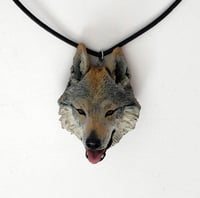 Image 4 of Happy wolf dog pendant/Colgante perro lobo feliz