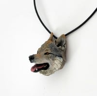 Image 5 of Happy wolf dog pendant/Colgante perro lobo feliz