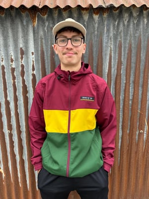 Image of Spirit of 58’ Ripstop Anorak in Maroon, Yellow and Green