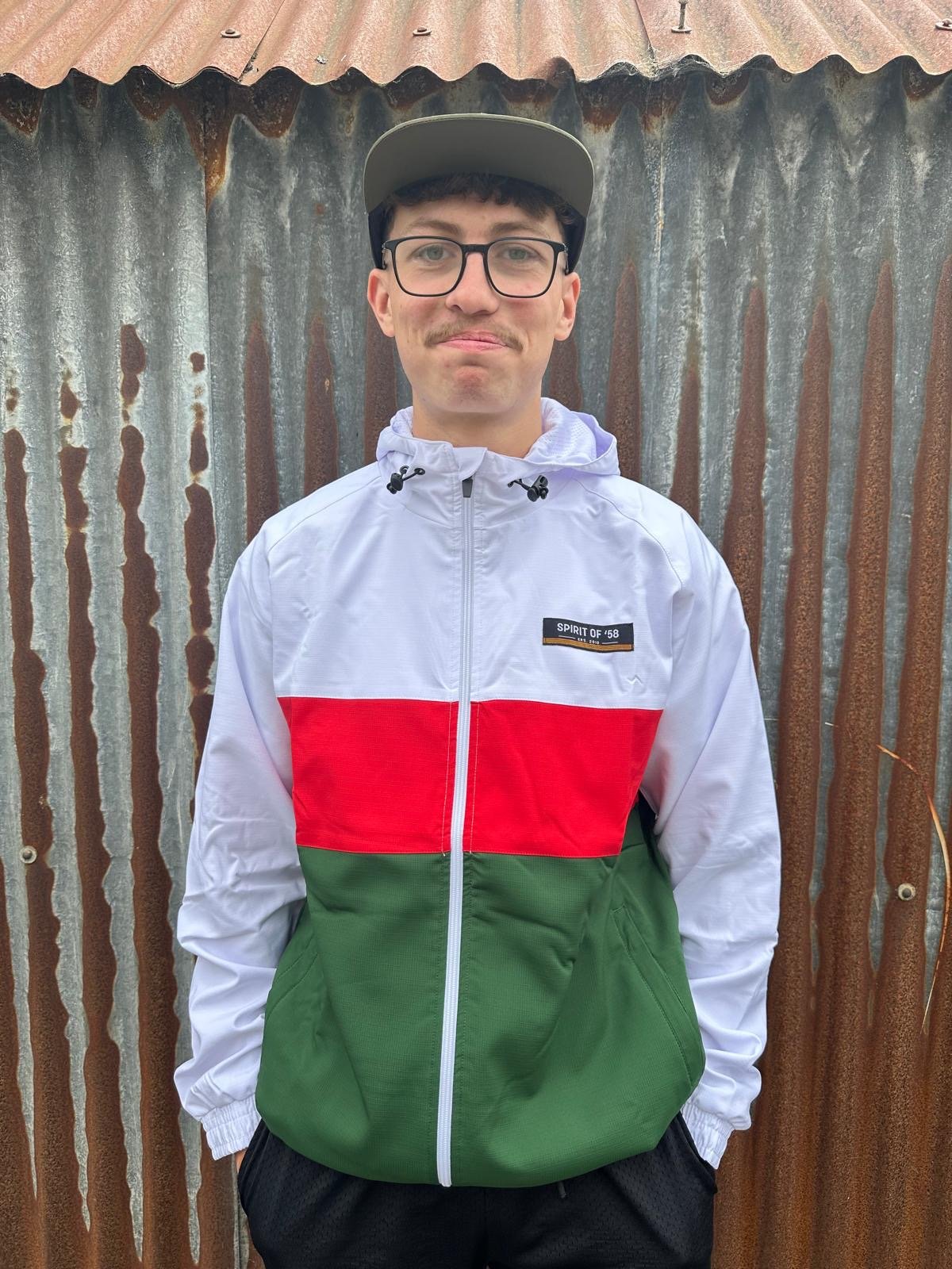 Image of Spirit of 58’ Ripstop Anorak in White, Red and Green