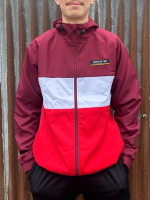 Image of Spirit of 58’ Ripstop Anorak in Maroon, White and Red
