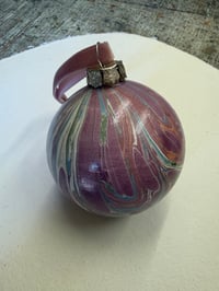 Image 2 of Large Luxury hand marbled Bauble (second quality) - no.1