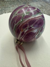 Image 3 of Large Luxury hand marbled Bauble (second quality) - no.1