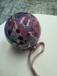 Image 5 of Large Luxury hand marbled Bauble (second quality) - no.1