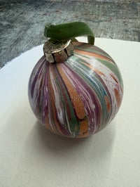 Image 1 of Large Luxury hand marbled Bauble (second quality) - no.2