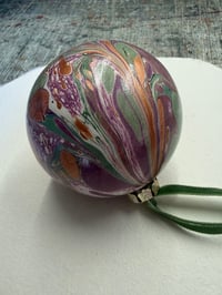 Image 2 of Large Luxury hand marbled Bauble (second quality) - no.2