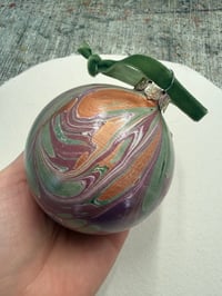 Image 4 of Large Luxury hand marbled Bauble (second quality) - no.2