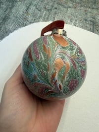 Image 1 of Large Luxury hand marbled Bauble (second quality) - no.3