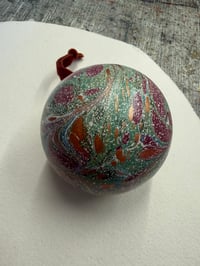 Image 5 of Large Luxury hand marbled Bauble (second quality) - no.3