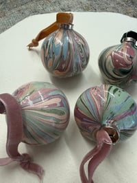 Image 3 of Christmas hand Marbled ceramic Decorations - 4 baubles, 'seconds' 