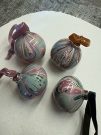 Image 4 of Christmas hand Marbled ceramic Decorations - 4 baubles, 'seconds' 