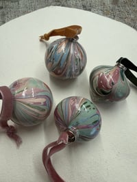 Image 1 of Christmas hand Marbled ceramic Decorations - 4 baubles, 'seconds' 