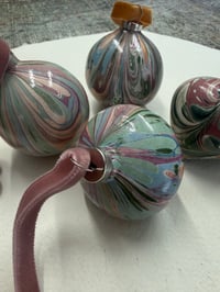 Image 2 of Christmas hand Marbled ceramic Decorations - 4 baubles, 'seconds' 