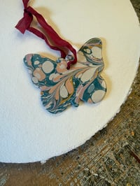 Image 1 of One-of a-kind Hand Marbled Ceramic Butterfly - 1 of 5 