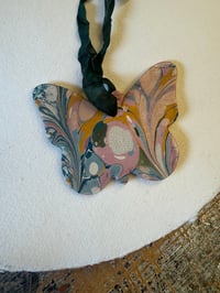 Image 1 of One-of a-kind Hand Marbled Ceramic Butterfly - 2 of 5 